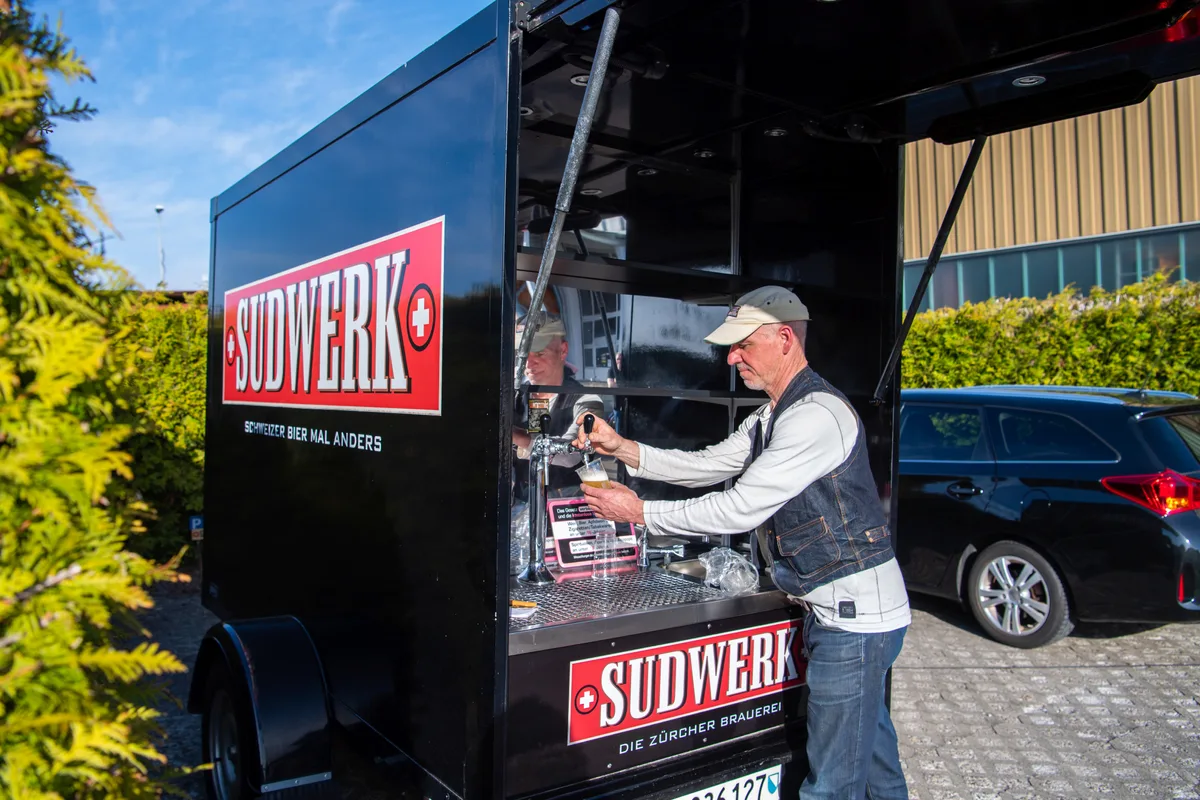 Auch das Sudwerk ist Teil der diesjährigen Bierwanderung. Bierwagen von Sudwerk.